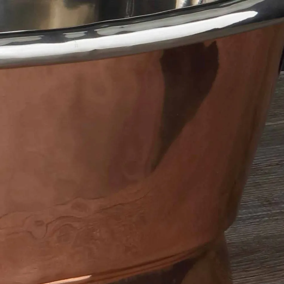 Wastafel badkamer koper ondersteuning en blik Cala Viadurini