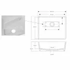 Witte massief aanrecht badkamer wastafel met verborgen afvoer - Sider Viadurini