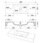 Aanrecht of wandgemonteerde badkamerwastafel in keramiek Made in Italy - Act Viadurini