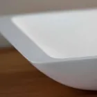 Rechthoekige wastafel in wit massief oppervlak - Albertina Viadurini