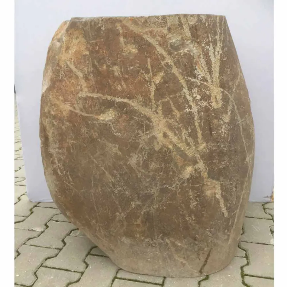 Design badkamer gootsteen in natuursteen Zee, uniek stuk Viadurini