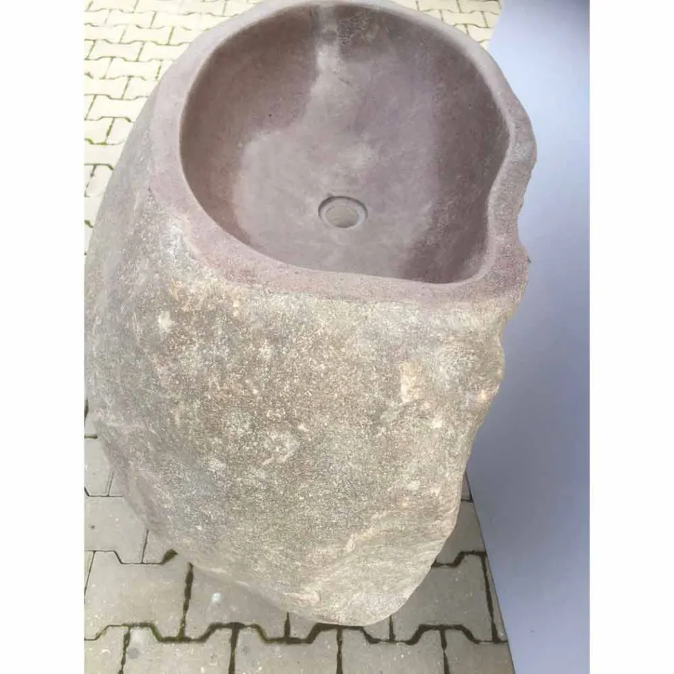 Design badkamer gootsteen in natuursteen Zee, uniek stuk Viadurini