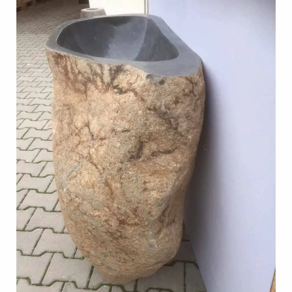 Design badkamer gootsteen in natuursteen Zee, uniek stuk Viadurini