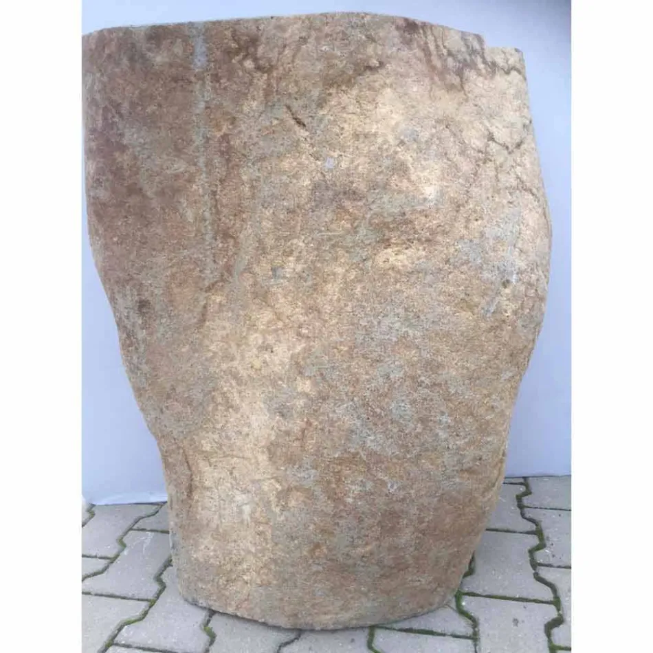 Design badkamer gootsteen in natuursteen Zee, uniek stuk Viadurini