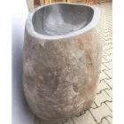 Design badkamer gootsteen in natuursteen Zee, uniek stuk Viadurini