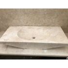 Handgemaakte design badkamergootsteen in grijze Vox-steen Viadurini