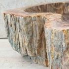 Design badkamer gootsteen in fossiel hout Star mini, uniek stuk Viadurini