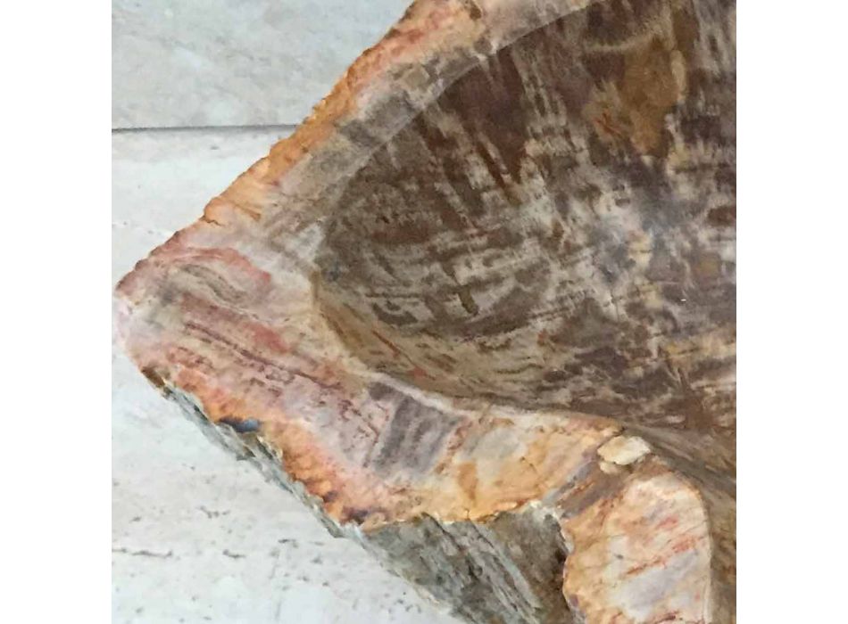 Design badkamer gootsteen in fossiel hout Star mini, uniek stuk Viadurini