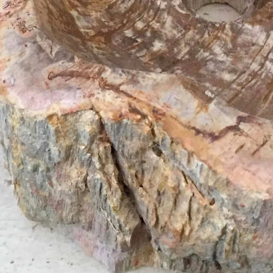 Design badkamer gootsteen in fossiel hout Star mini, uniek stuk Viadurini