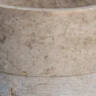 Vrijstaande badkamer wastafel in marmer ivoor afwerking cilindrische vorm - Cremino Viadurini