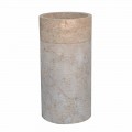 Vrijstaande badkamer wastafel in marmer ivoor afwerking cilindrische vorm - Cremino