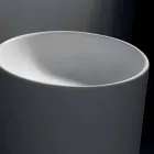 Vrijstaande badkamerwastafel in witte hars met cilindrische vorm - Libertine Viadurini