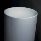 Vrijstaande badkamerwastafel in witte hars met cilindrische vorm - Libertine Viadurini