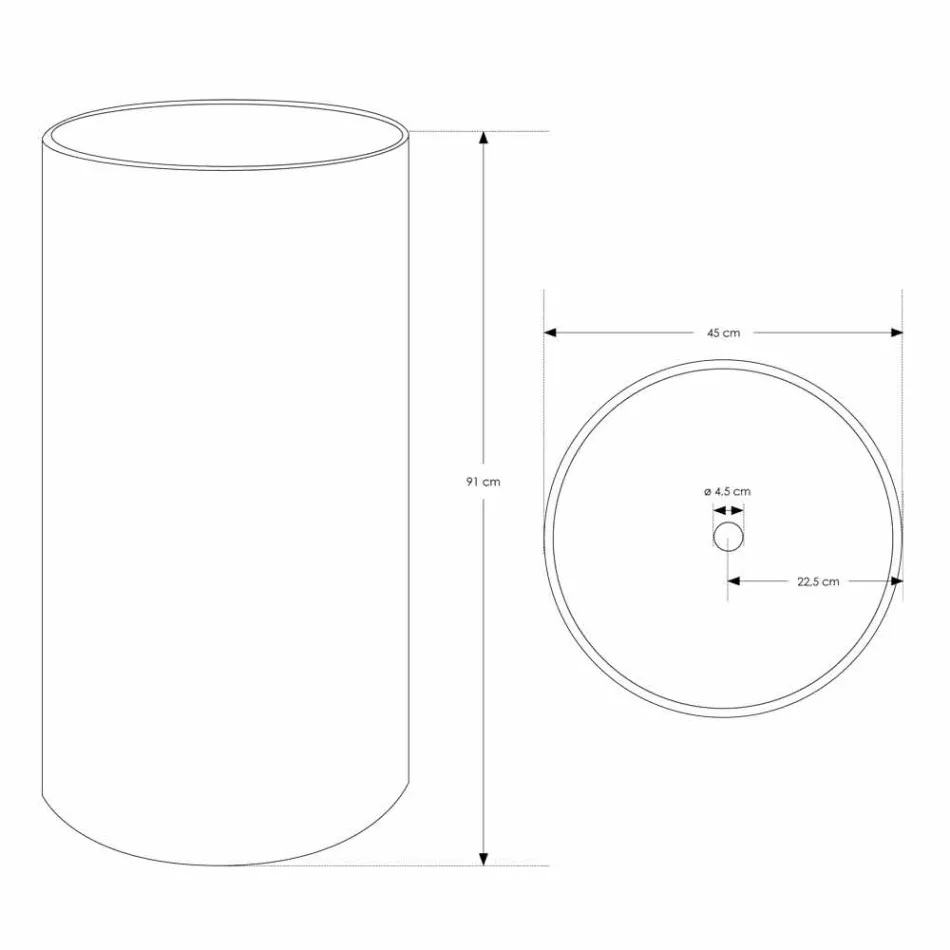 Vrijstaande badkamerwastafel in witte hars met cilindrische vorm - Libertine Viadurini