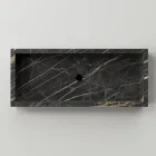 Badkamerwastafel in porseleinen aardewerk met marmereffect Made in Italy - Ludmilla Viadurini