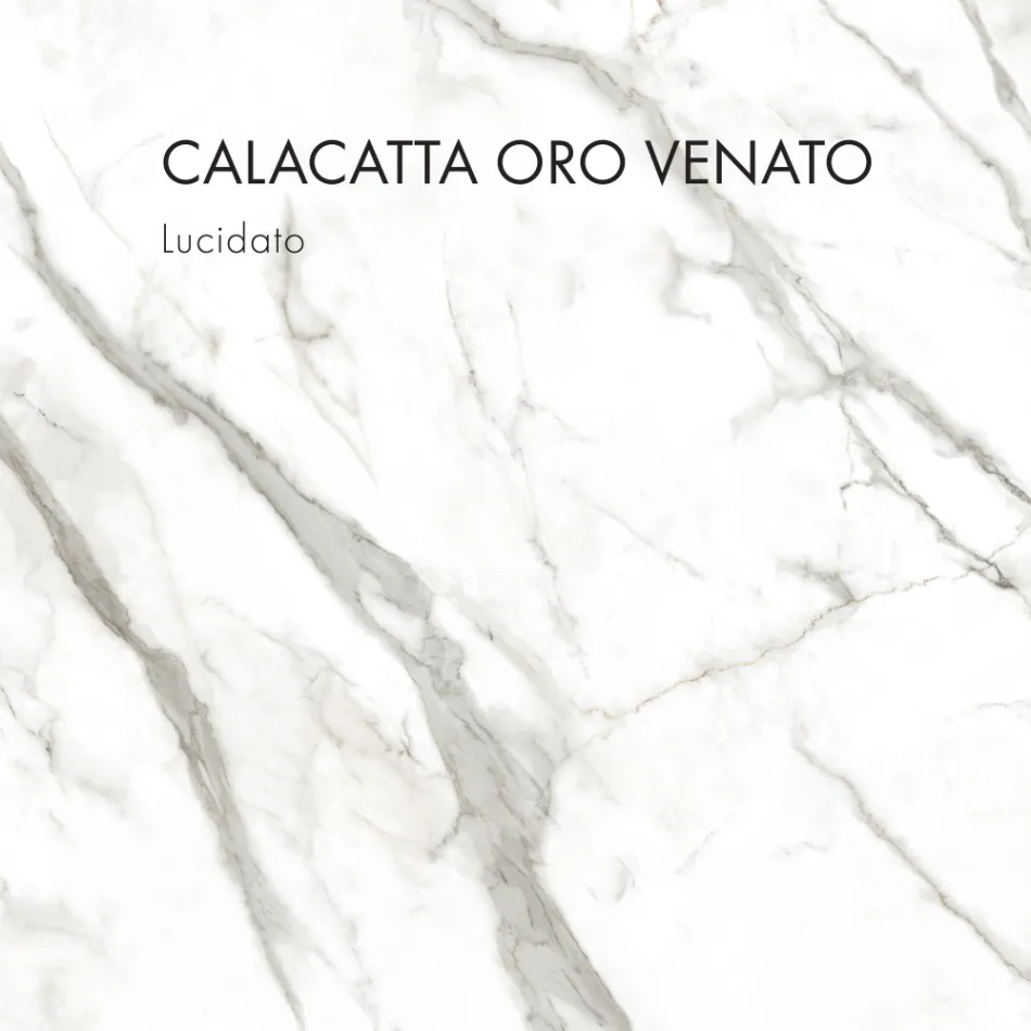 Badkamerwastafel in porseleinen aardewerk met marmereffect Made in Italy - Ludmilla Viadurini