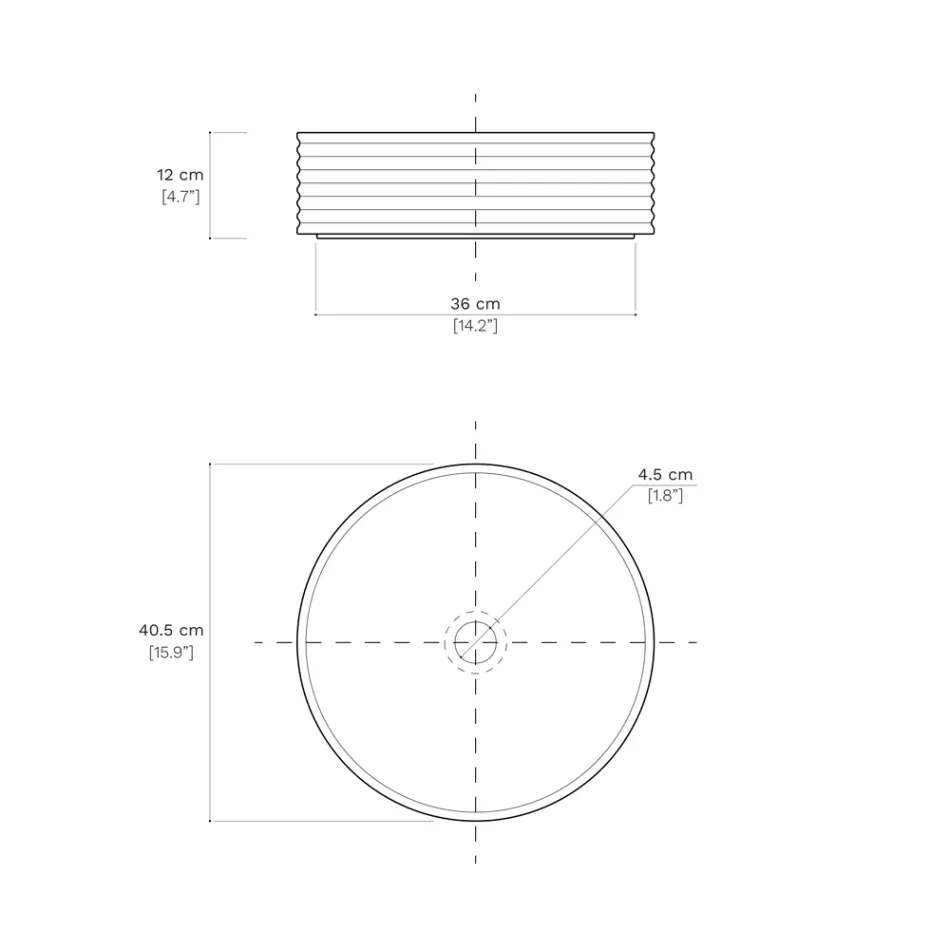Badkamergootsteen van handgedraaid porselein Made in Italy - Darts Viadurini