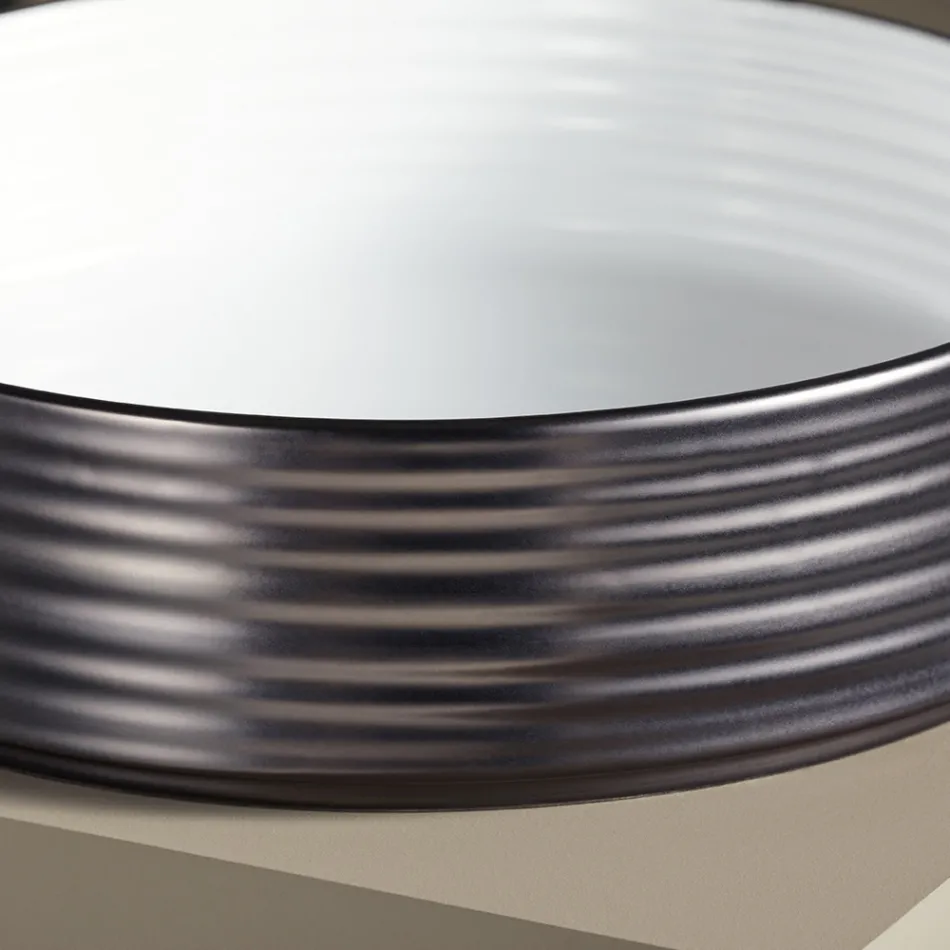 Badkamergootsteen van handgedraaid porselein Made in Italy - Darts Viadurini