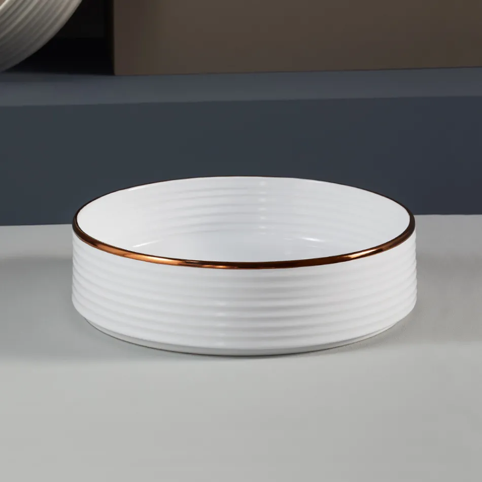 Badkamergootsteen van handgedraaid porselein Made in Italy - Darts Viadurini