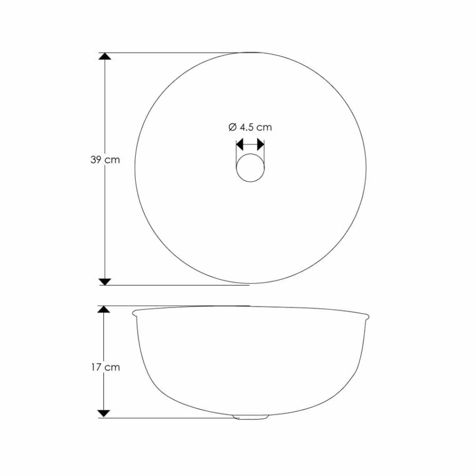 Ronde wastafel in gehamerd chroommessing - Diamond Viadurini