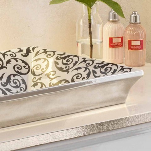 moderne semi verzonken gootsteen in vuurkleuren hand gedecoreerd in italie guido