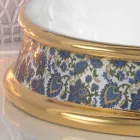 Semi-verzonken badkamer gootsteen in vuur klei en goud gemaakt in Italië, Manilo Viadurini