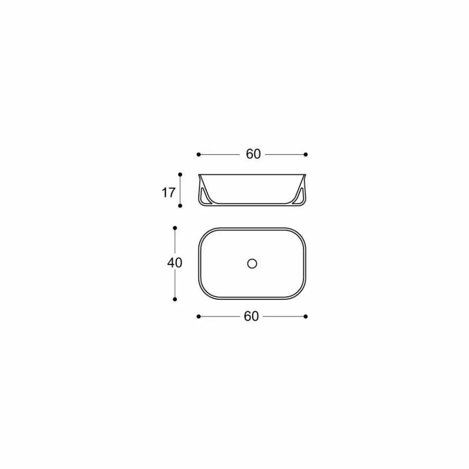 Modern Design Aanrechtblad Rechthoekige Witte Badkamer Wastafel - Tulyp2 Viadurini