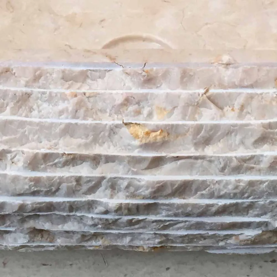 Cora ovale witte wasbak, handgemaakt Viadurini