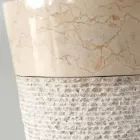 Witte designwastafel Siro in natuursteen, uniek stuk Viadurini