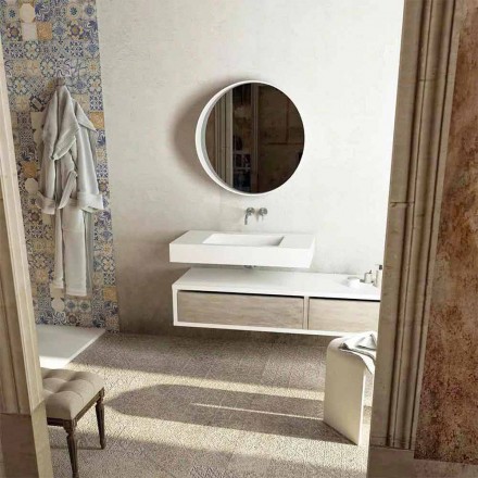 Centrale wastafel met design badkamer top gemaakt in Italië Gemona Viadurini