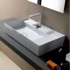 Wastafel keramische drager modern ontwerp maakte in Italië zo 65x40 cm Viadurini