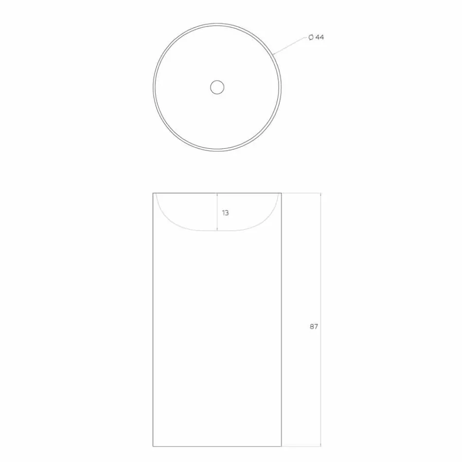 Vrijstaande cilindrische wasbak gemaakt in Italië door Rumo Viadurini