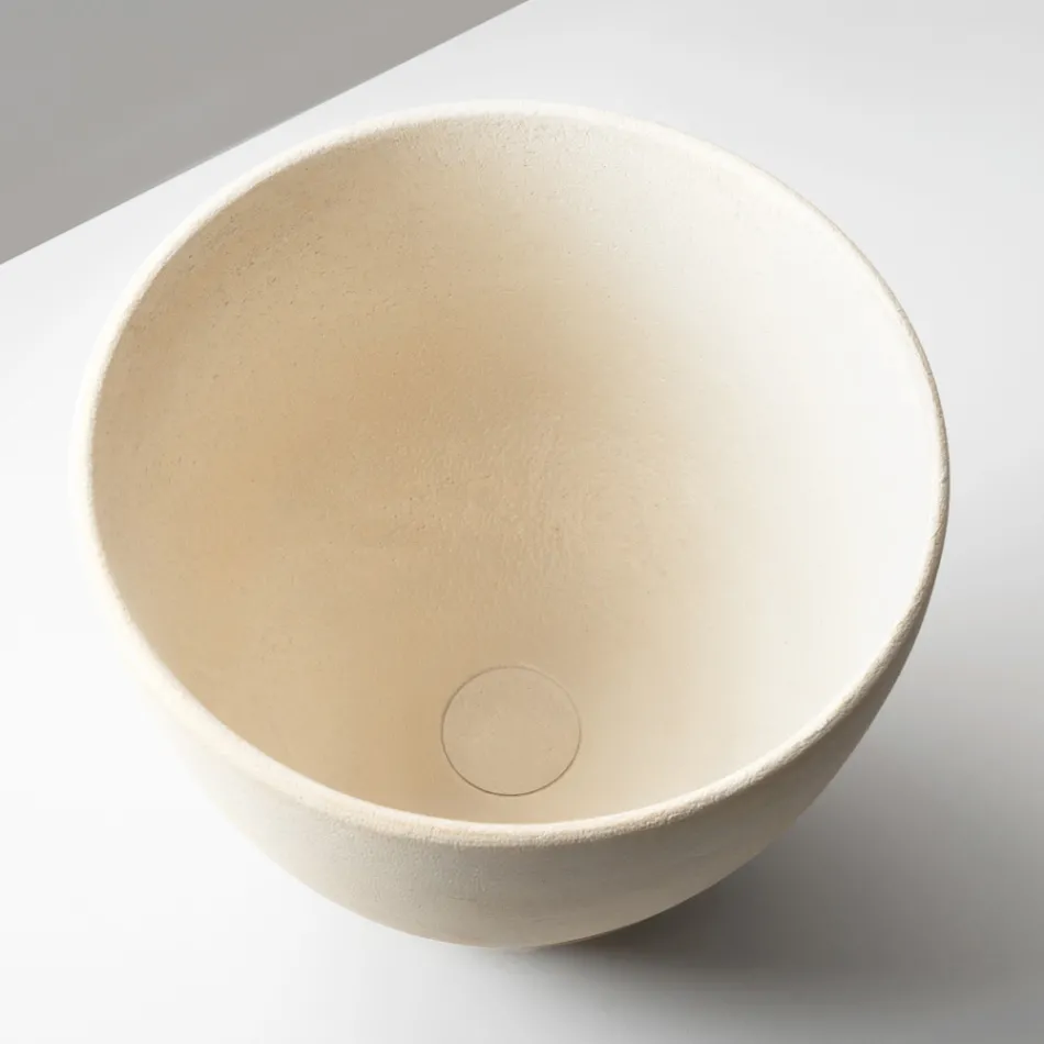 Conische aanrechtspoelbak van handgedraaid vuurklei - Orbite Viadurini