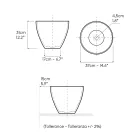 Conische aanrechtspoelbak van handgedraaid vuurklei - Orbite Viadurini