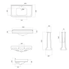 Zuilconsole Wastafel in wit keramiek Made in Italy - Wollie Viadurini