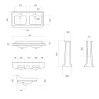 Column Console Wastafel in keramische dubbele wastafel Made in Italy - Wollie Viadurini