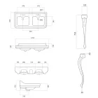 Console wastafel in wit keramiek met dubbele wastafel Made in Italy - Wollie Viadurini