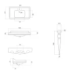 Console Wastafel in Wit Keramiek Gemaakt in Italië Klassieke Stijl - Wollie Viadurini