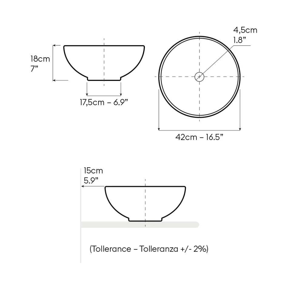 Raku klei aanrechtwastafel met Perzisch blauwe kristallijne afwerking - Fresco Viadurini