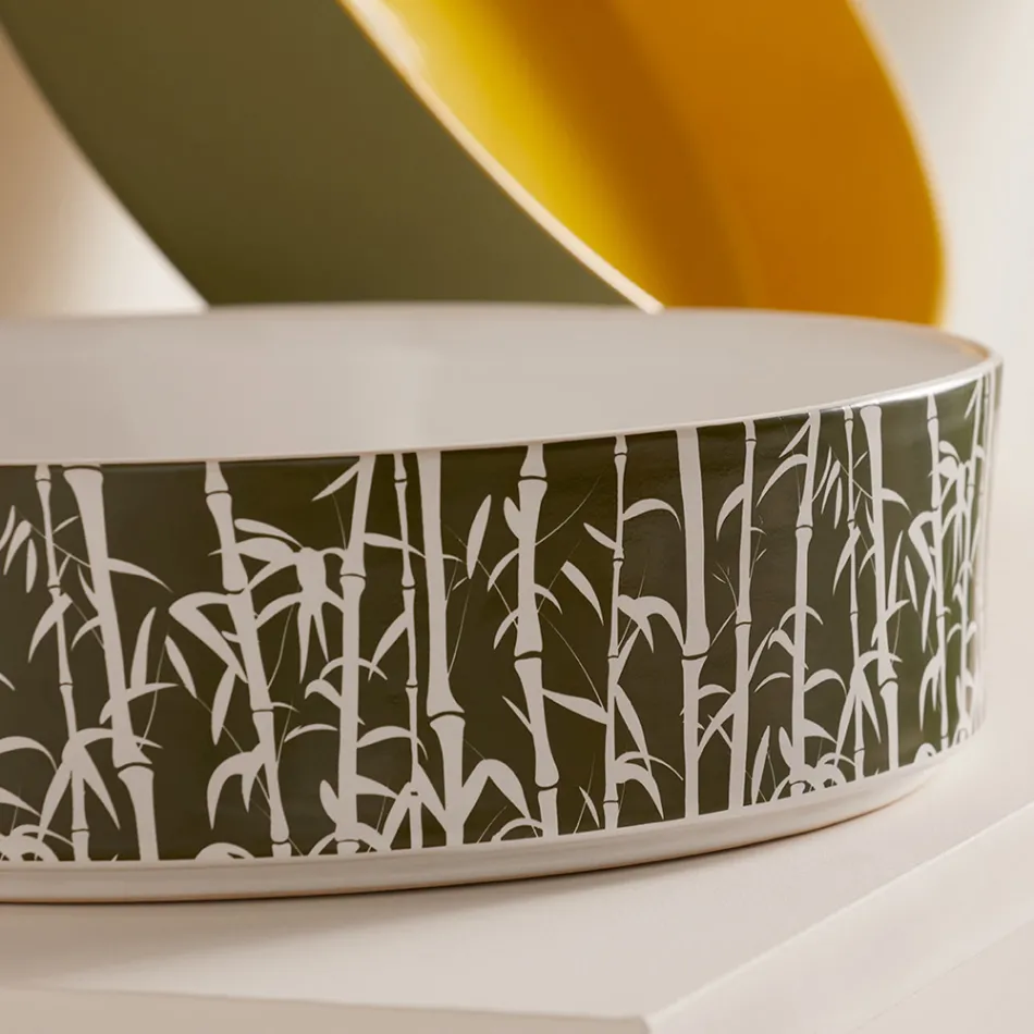 Aanrechtwastafel voor de badkamer van porselein, gemaakt in Italië - Envelop Viadurini