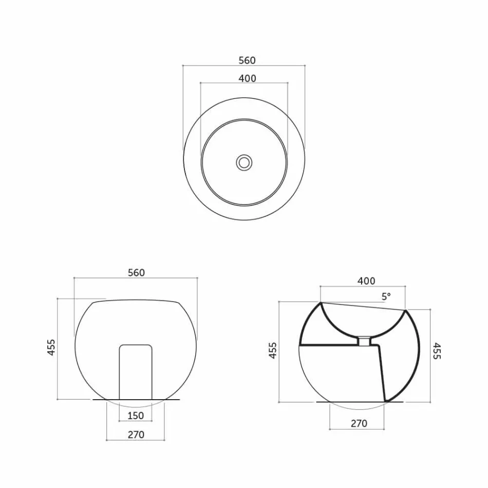Bolvormige wastafel in gekleurde keramische tegels Viadurini