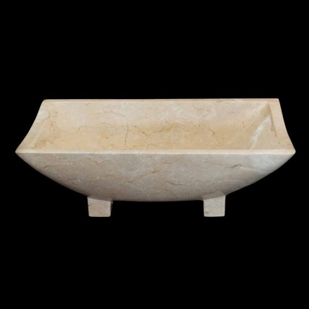 Wastafel design badkamer in natuursteen Iria, uniek stuk Viadurini