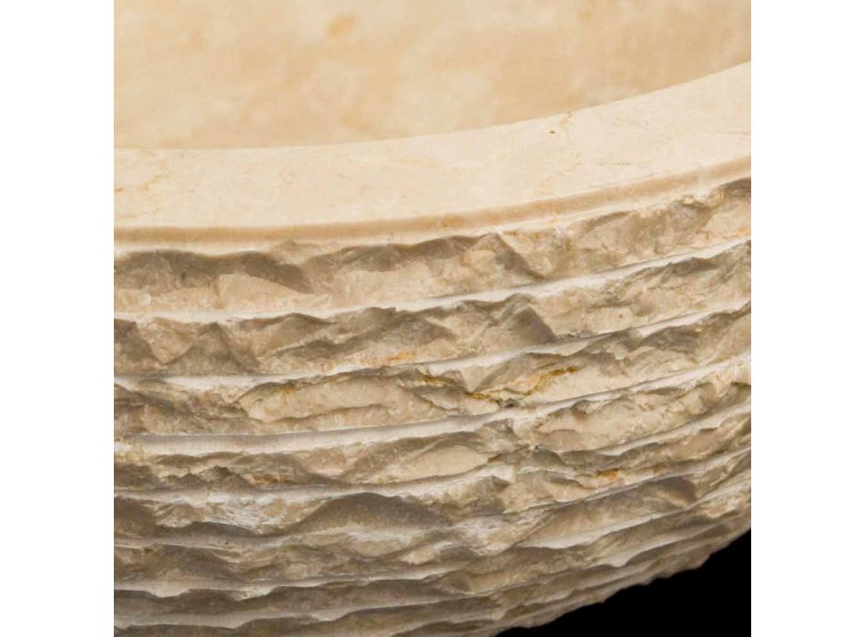 Witte aanrechtwastafel gemaakt van natuurlijke Finn steen, uniek stuk Viadurini