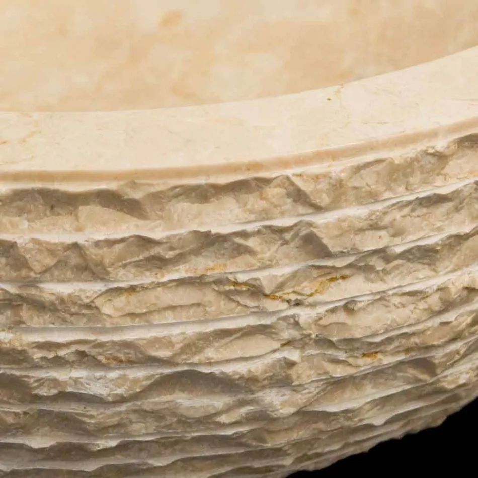 Witte aanrechtwastafel gemaakt van natuurlijke Finn steen, uniek stuk Viadurini