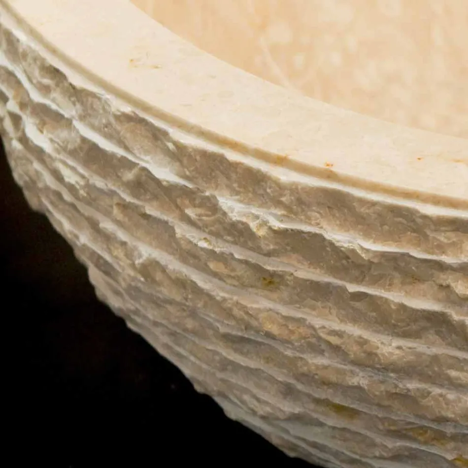 Witte aanrechtwastafel gemaakt van natuurlijke Finn steen, uniek stuk Viadurini