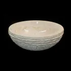 Witte aanrechtwastafel gemaakt van natuurlijke Finn steen, uniek stuk Viadurini