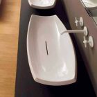 Witte keramische wastafel met modern design gemaakt in Italië Laura Viadurini