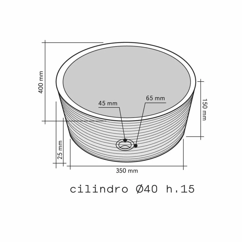 Wastafel Ondersteunende cilindrische Stone Natural Beige Ampat Viadurini