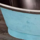 Wastafel met finish in wit ijzer en kopergroen Cala Viadurini