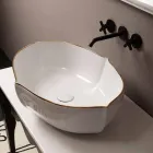 Aanrecht design keramische witgouden wastafel gemaakt in Italië Oscar Viadurini